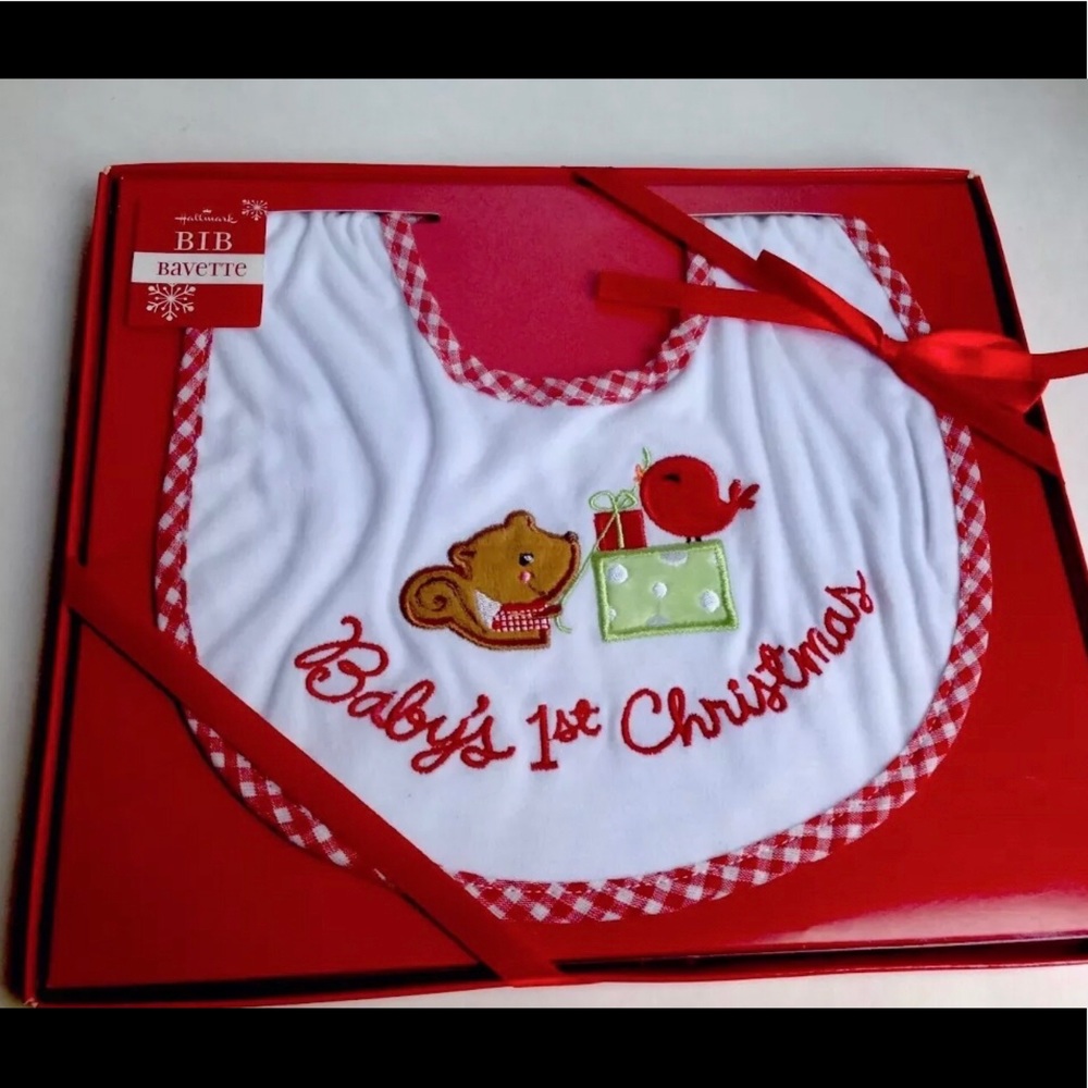Baby’s First 1st Christmas Bib Gift Boxed Hallmark